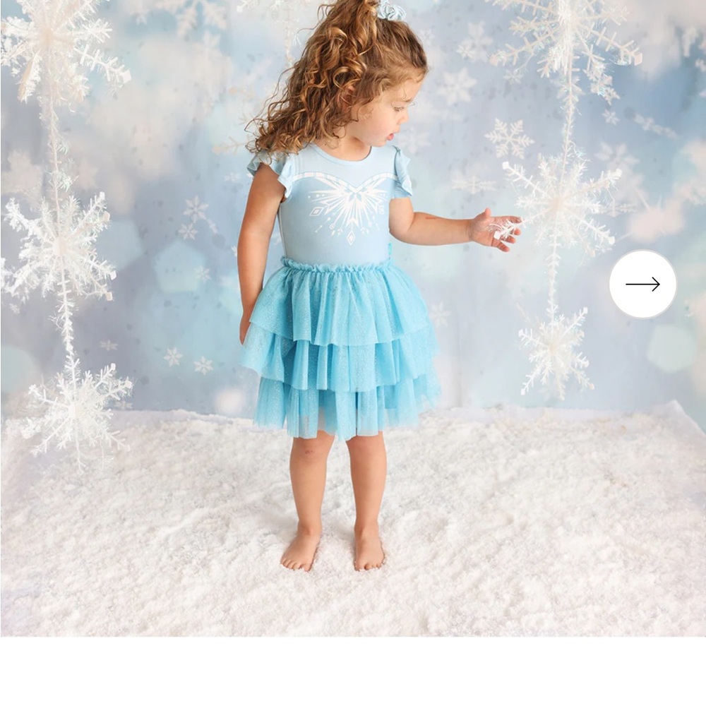 Posh Peanut Blue Ruffled Kids Dress - Picture 4 of 4